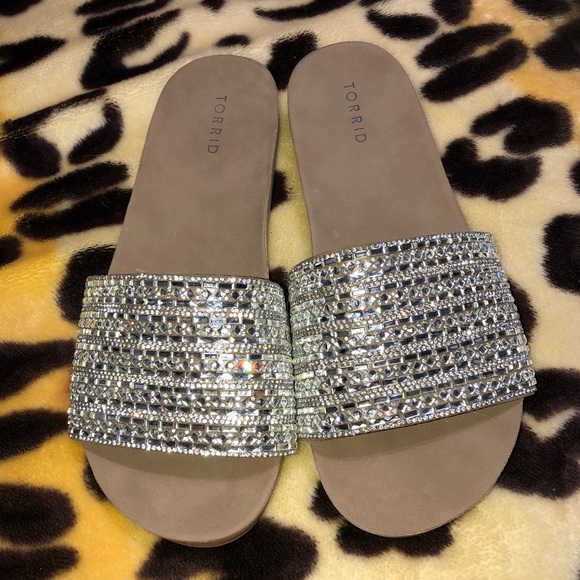 silver bling slides
